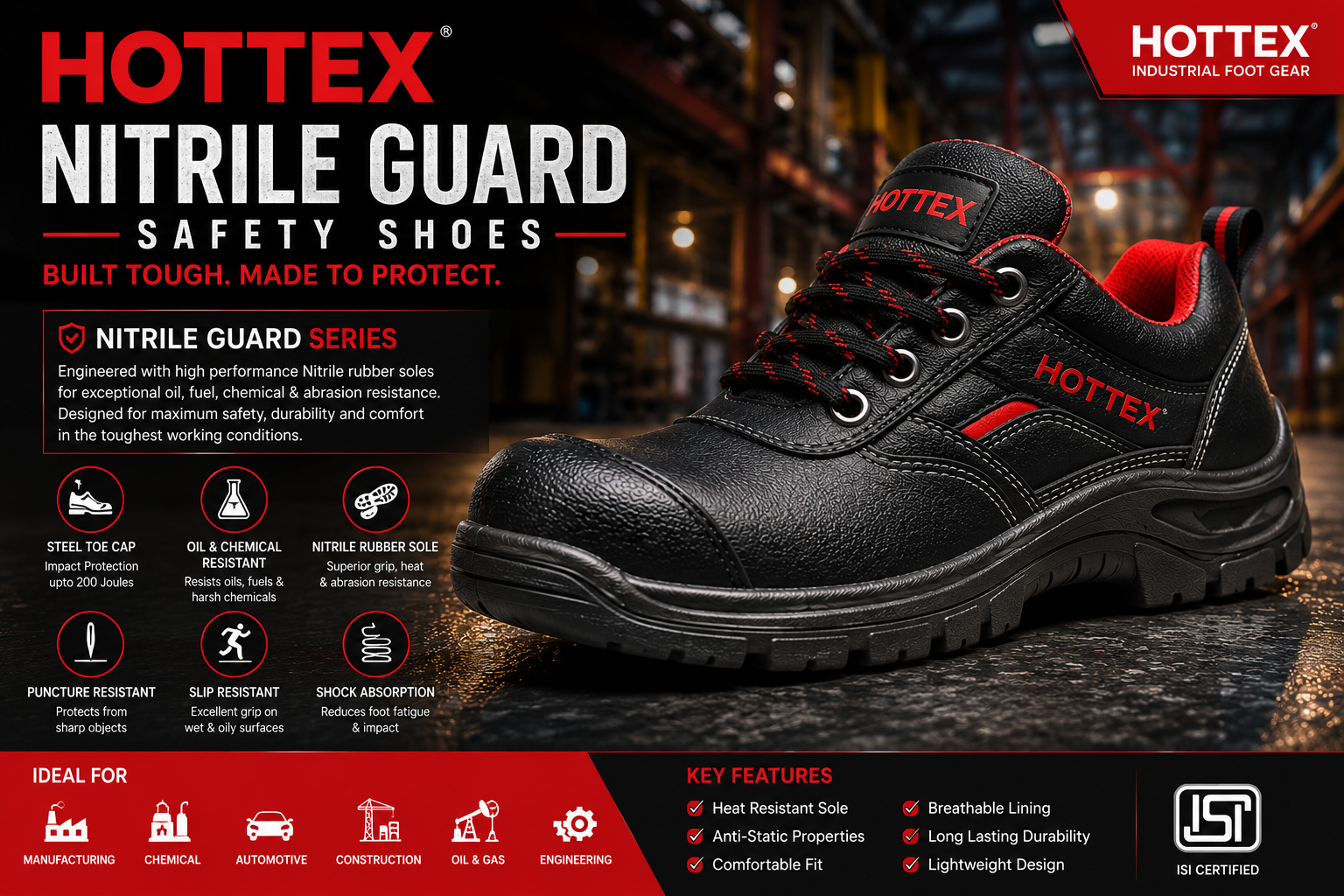 HOTTEX Nitrile Guard Safety Shoes