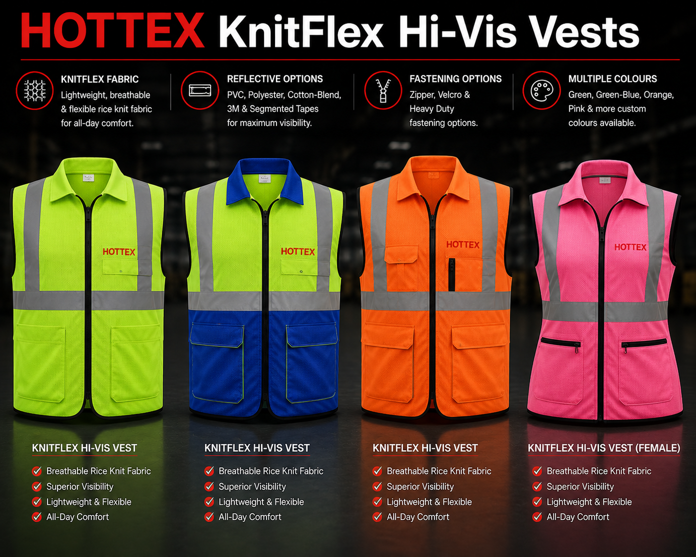 HOTTEX Knit-Flex Hi-Vis Vests